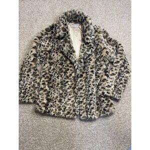 Marigold/ Lotus Faux Fur WOMENS L  JacketUnique Sexy Trendy Animal Print